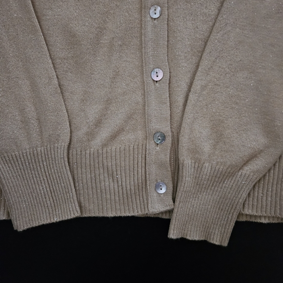 Bianco & Blu Gold Speckled Gold Colored Cardigan - Size XL - NWOT - Picture 4 of 9